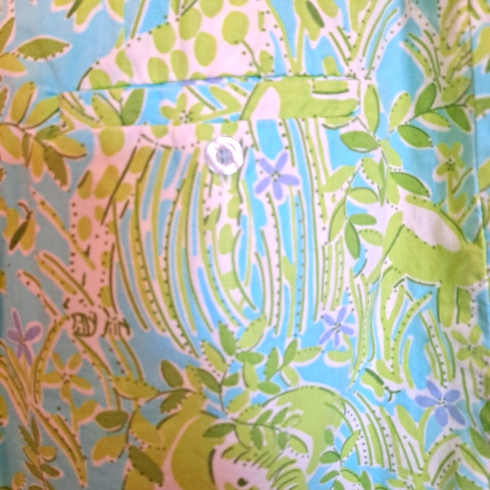 Lilly Pulitzer Skirt Jungle Print Lion Zebra White Label Size 8 - Picture 7 of 7